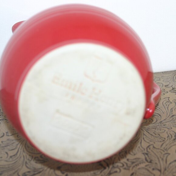 Emile Henry VTG Cherry Red 8" Pitcher made in France B-206 - Picture 5 of 8